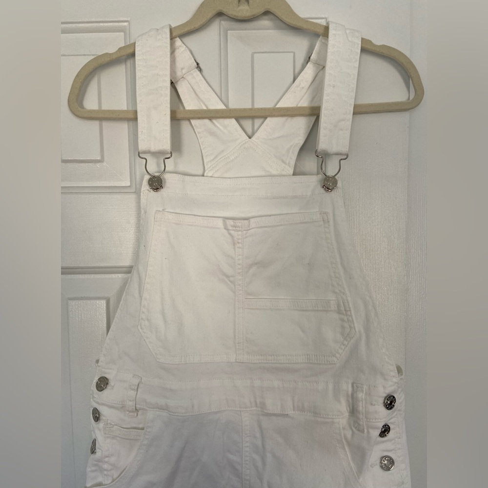 Unbranded White Denim Overalls Unisex Medium - Picture 2 of 8